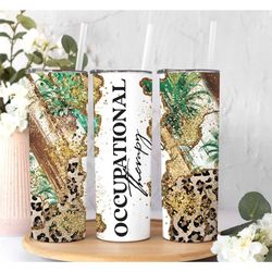 occupational therapy tumbler gift, cheetah ot cup, nurse graduate gifts, gifts for your best friend,personalized tumble
