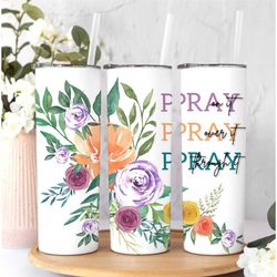christian tumbler, pray on it pray over it pray through it tumbler, religious gifts for women, religious tumbler, gifts