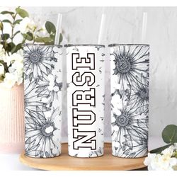 nurse tumbler, daisy nurse graduate tumbler gift, graduation gifts for her college, gifts for nurses graduation, nurse i
