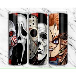 horror movie characters halloween 20oz tumbler double wall insulated travel mug cup gift for her co worker