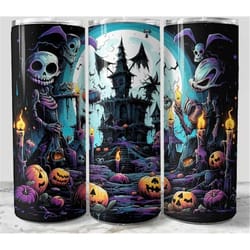 halloween spooky foggy graveyard fall vibes 20oz tumbler double wall insulated travel mug cup gift for her co worker