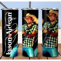 jason aldean, guitar, country music, cowboy - gift for her, travel mug cup double wall insulated