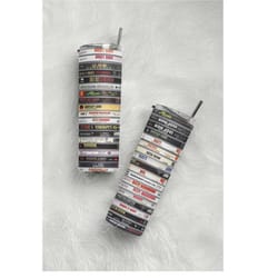 80's 90's classic rock cassette tapes tape - gift for her, gift for him travel mug cup double wall insulated