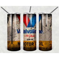 valvoline oil oily tumbler design for 20oz tumblers motor oil, engine, brake, gift for dad, grandpa, him mechanic double