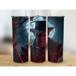 freddy krueger horror tumbler movies characters halloween 20oz tumbler travel mug cup double wall insulated