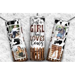 just a girl that loves cows picture cow hide tumbler cow tumbler gift for her gift for mom tumbler with straw 20 oz ski