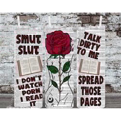 smut slut book reader tumbler wrap png, print, reading, books, book lovers, thriller, smut, adult, rose, tumbler, 20 oz,