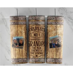 worlds best grandpa, custom names & messages added, gifts for him or her, personalized tumbler w/straw 20 oz, stainless