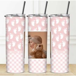 custom photo baby text girl tumbler add your own photo text personalised gift water bottle wedding gift memorial tumbler