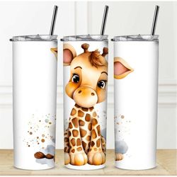 water bottle tumbler personalization available permanent marble design gift for her custom name drink bottle giraffe gir