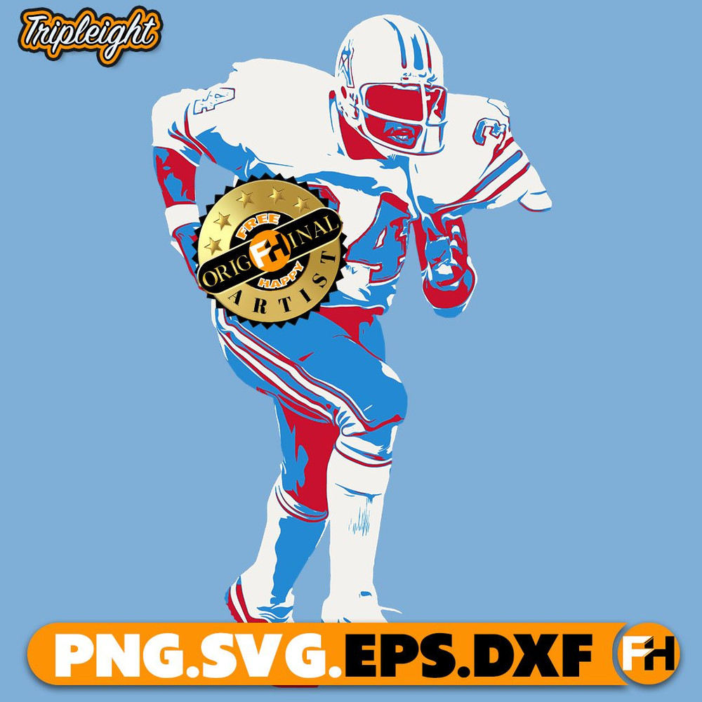 Houston Earl Campbell Retro Vector Sports IllustrationPNG SVG Download 1