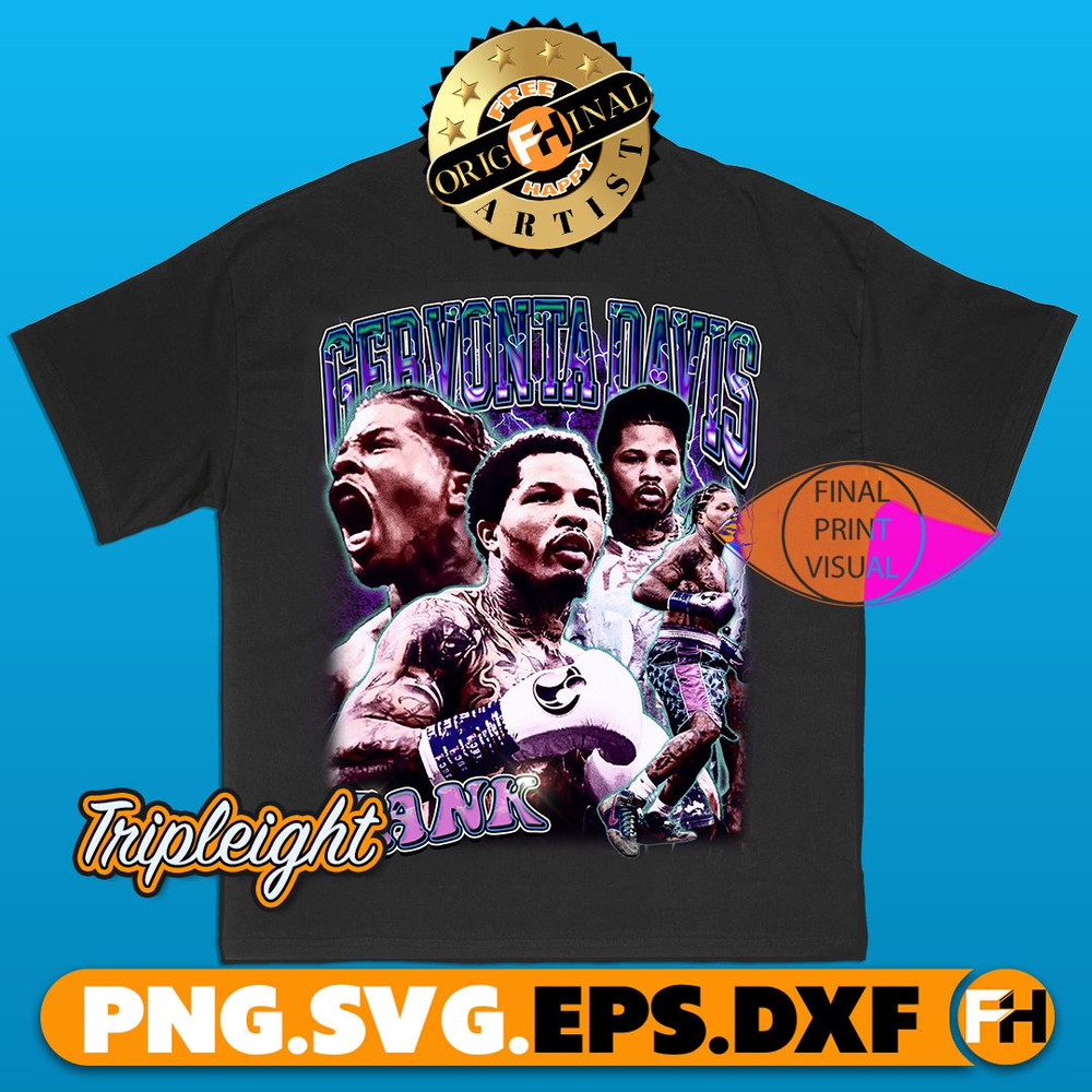 Gervonta Davis TANK GTD Vintage Rap 90s Bootleg  High Resolution PNG Sublimation File  Perfect For  1