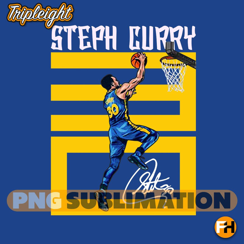 Steph Curry 30 Golden State Basketball Illustration  2 Variant Sublimation PNG Digital Download 0