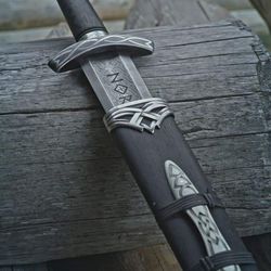 handmade viking sword real damascus steel northman sword beautiful gift for him groomsmen gift personalized gift for men