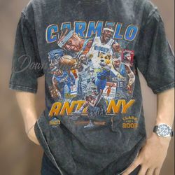 carmelo anthony hoodie shirt, vintage wash carmelo anthony oversize hoodie shirt, retro basketball hoodie shirt