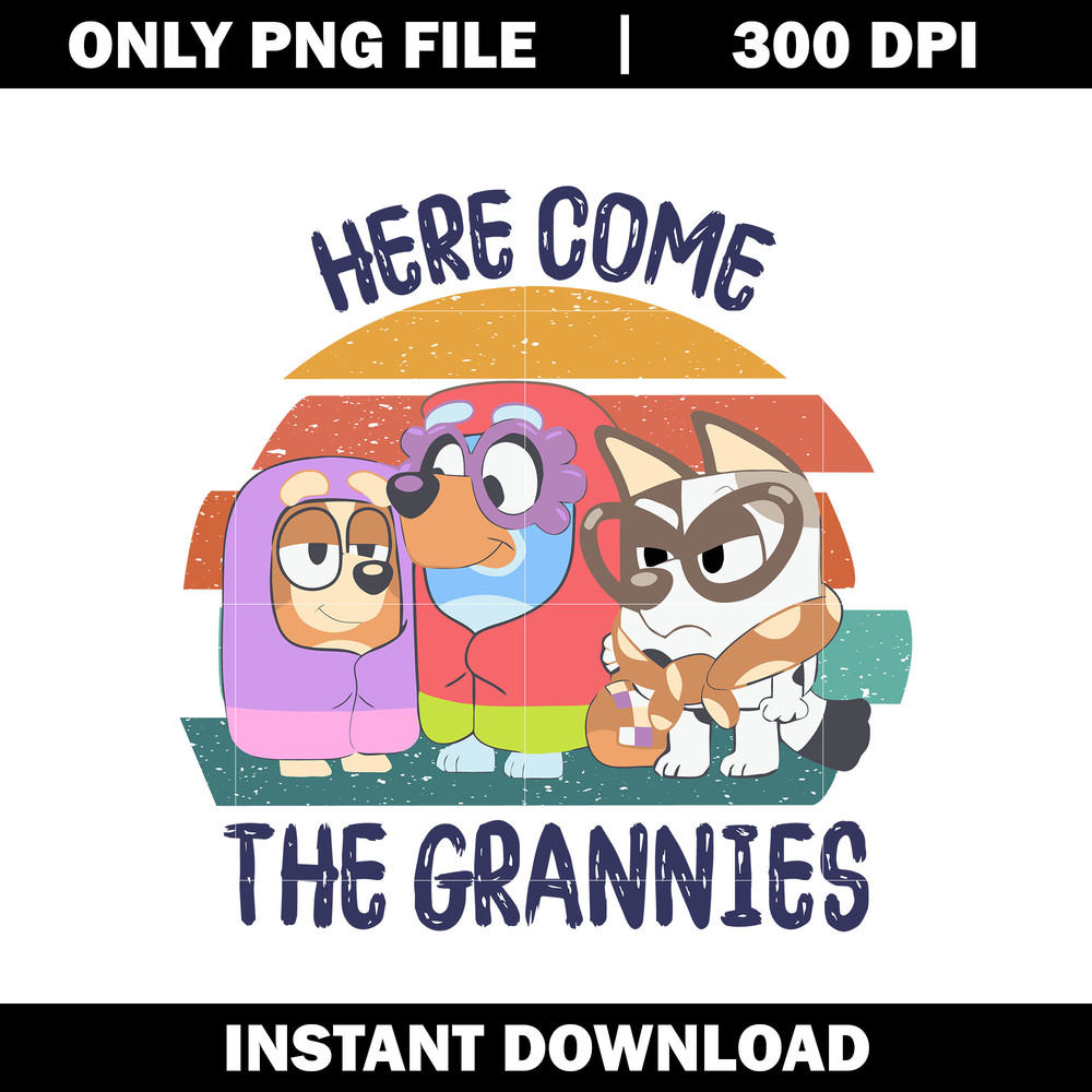 Here Come the Grannies bluey Png
