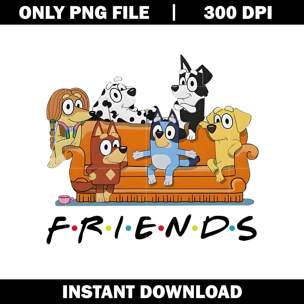 Vintage Bluey Friends Png