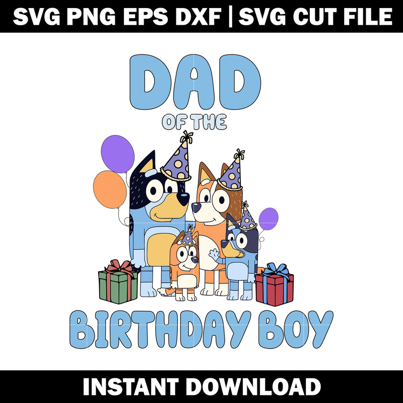 Dad Bluey Happy Birthday svg