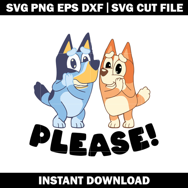 Cute Bluey Bingo Please SVG
