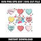 Bluey friends heart valentine SVG