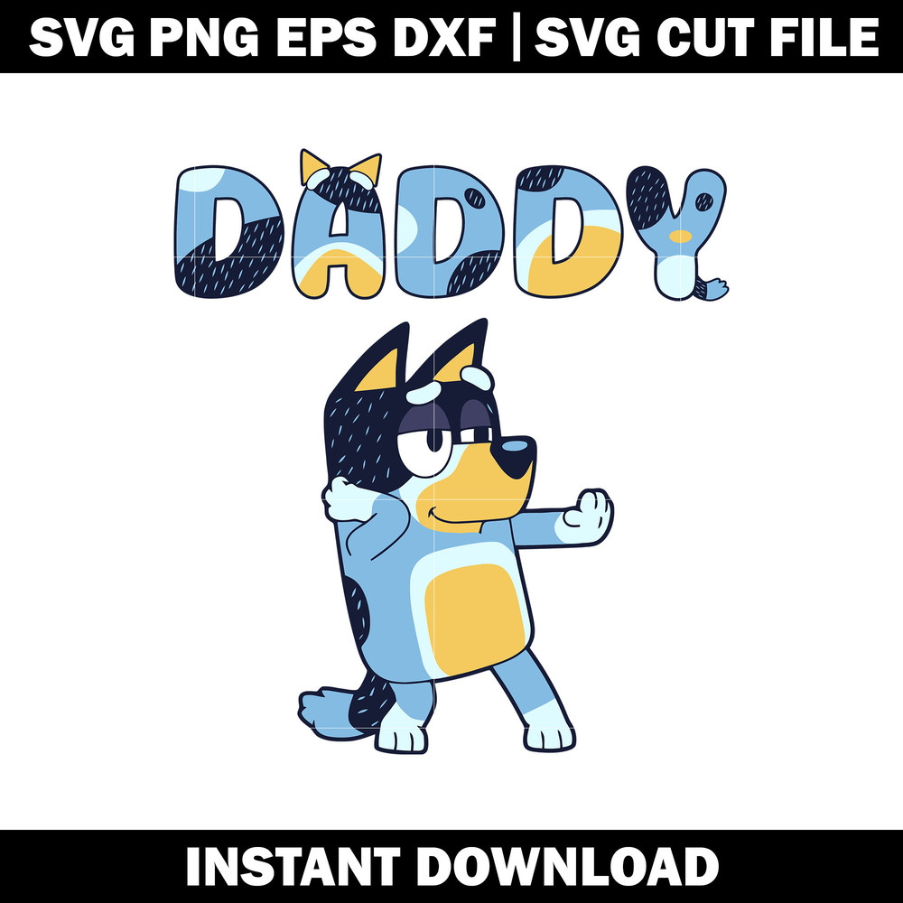 Bluey Uncle Stripe cartoon SVG