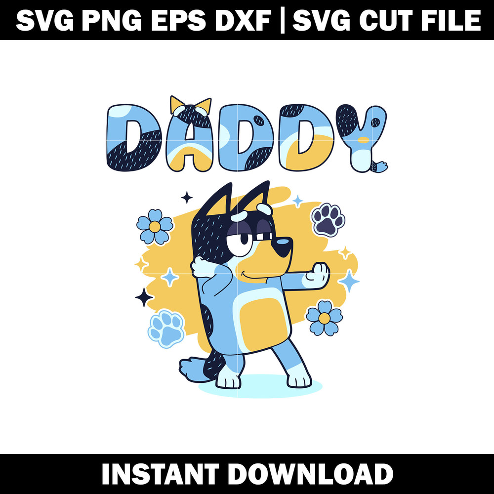 Bluey Uncle Stripe cartoon SVG