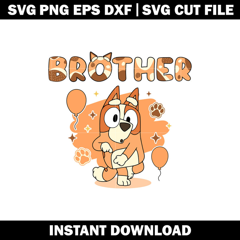 Bluey cartoon chilli BROTHER svg