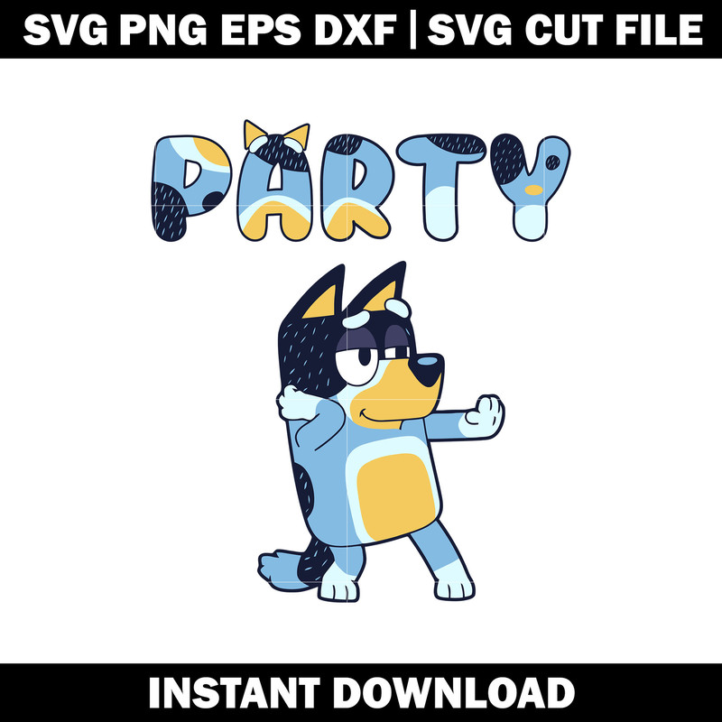 Bluey party Stripe cartoon svg