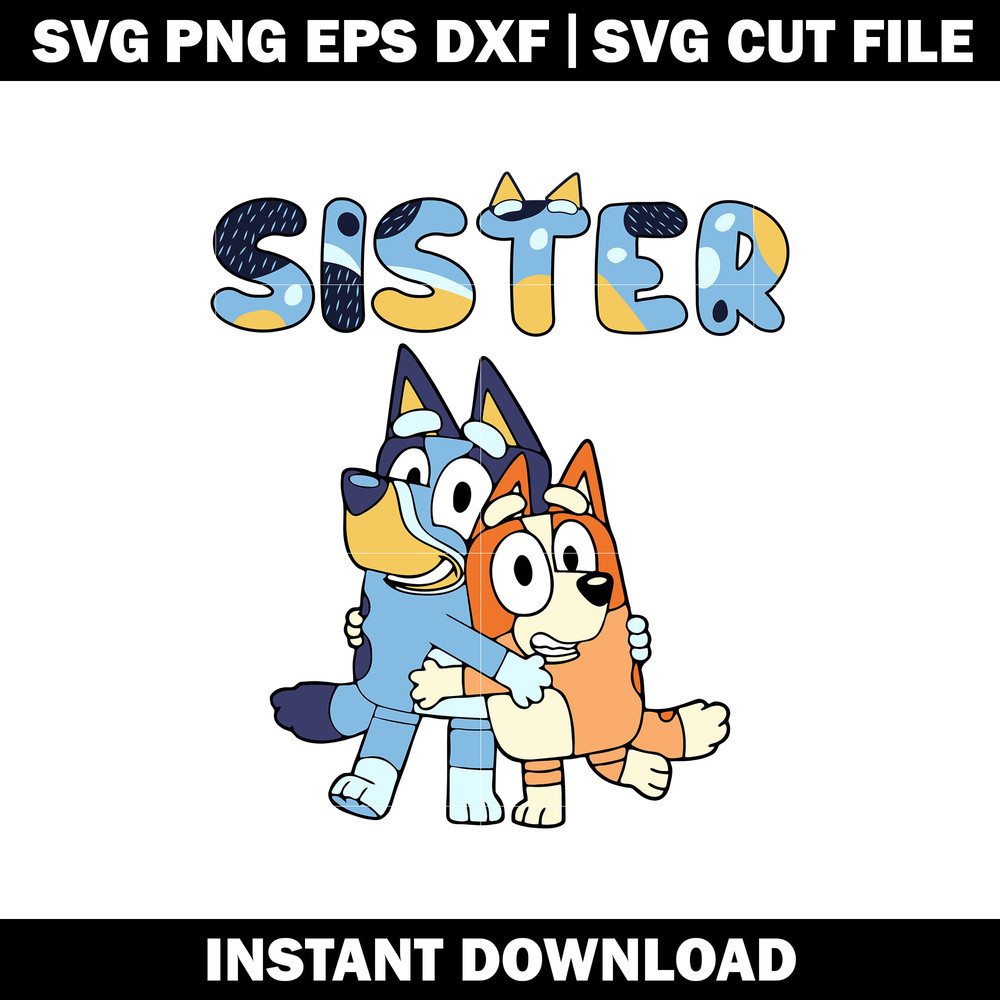 Bluey bingo sister svg