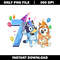 Bluey Happy 7th Birthday png
