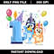 Bluey happy 1st Birthday png