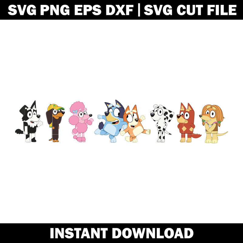Bluey bingo and friends svg