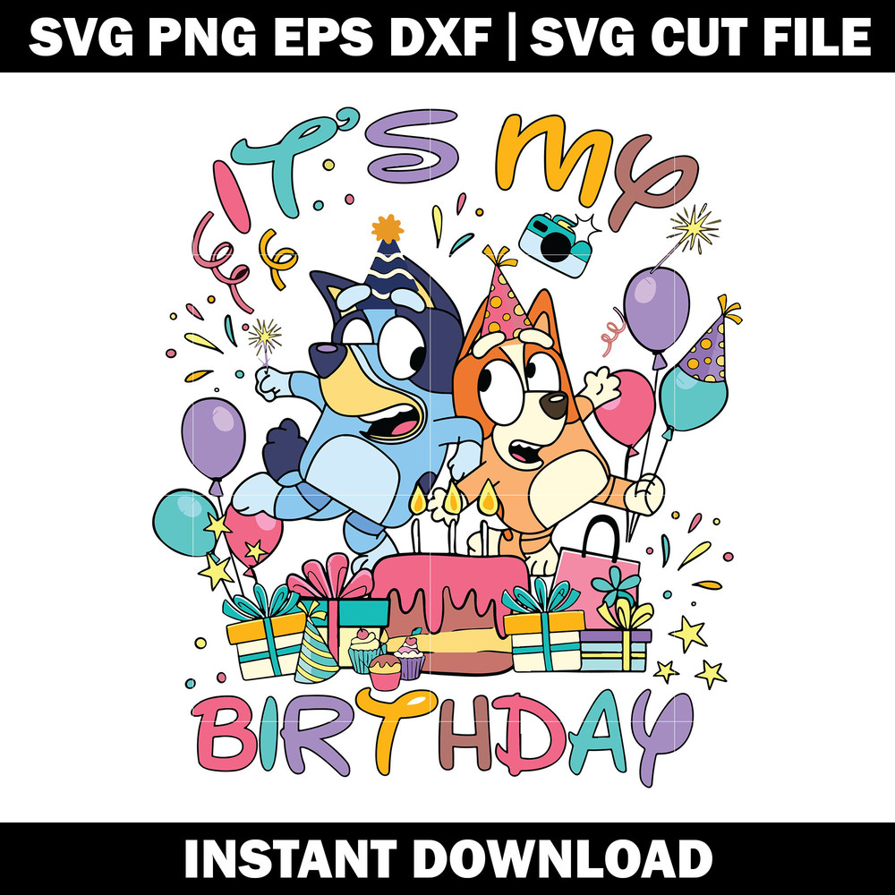 Bluey Happy Birthday svg