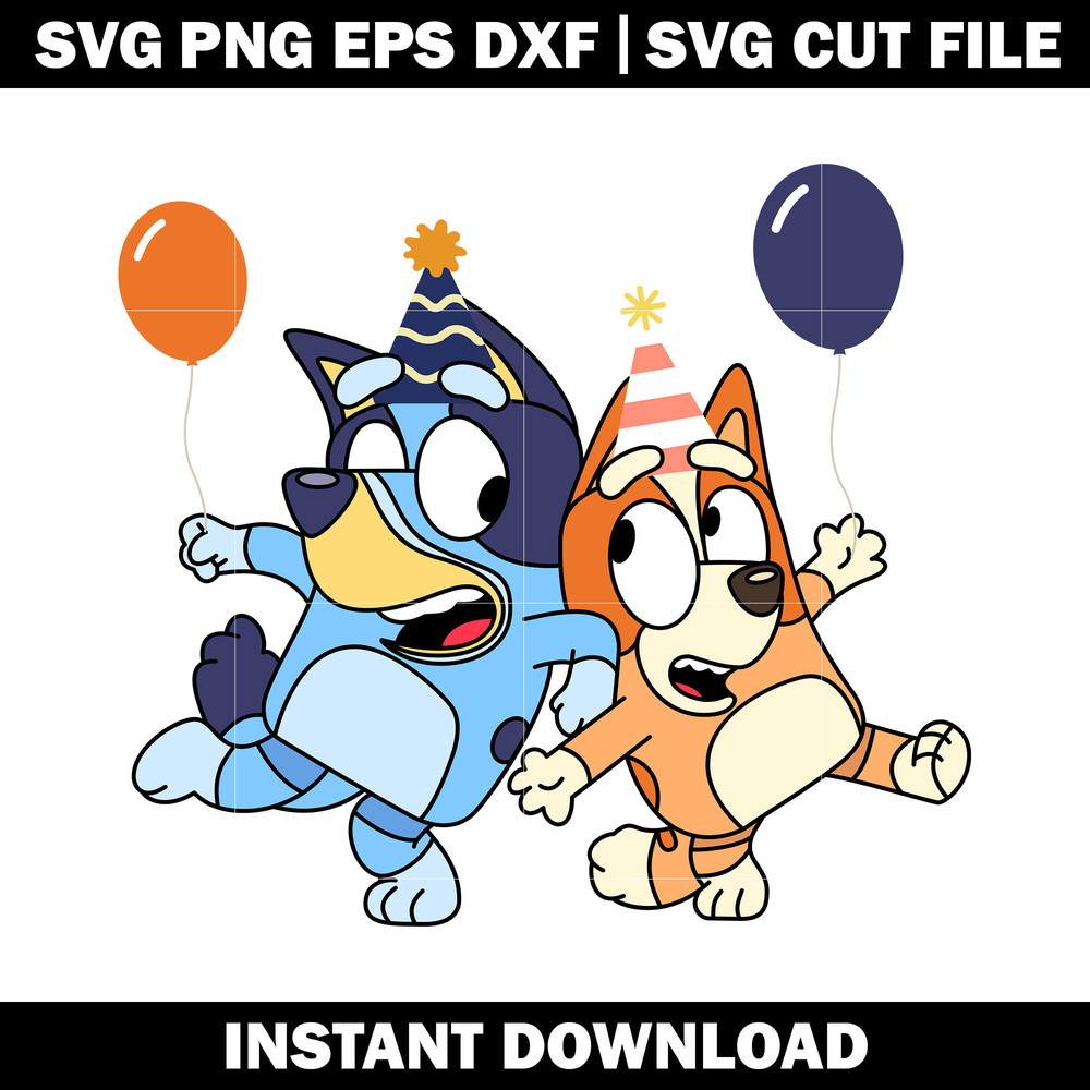 Bluey And Bingo Birthday svg