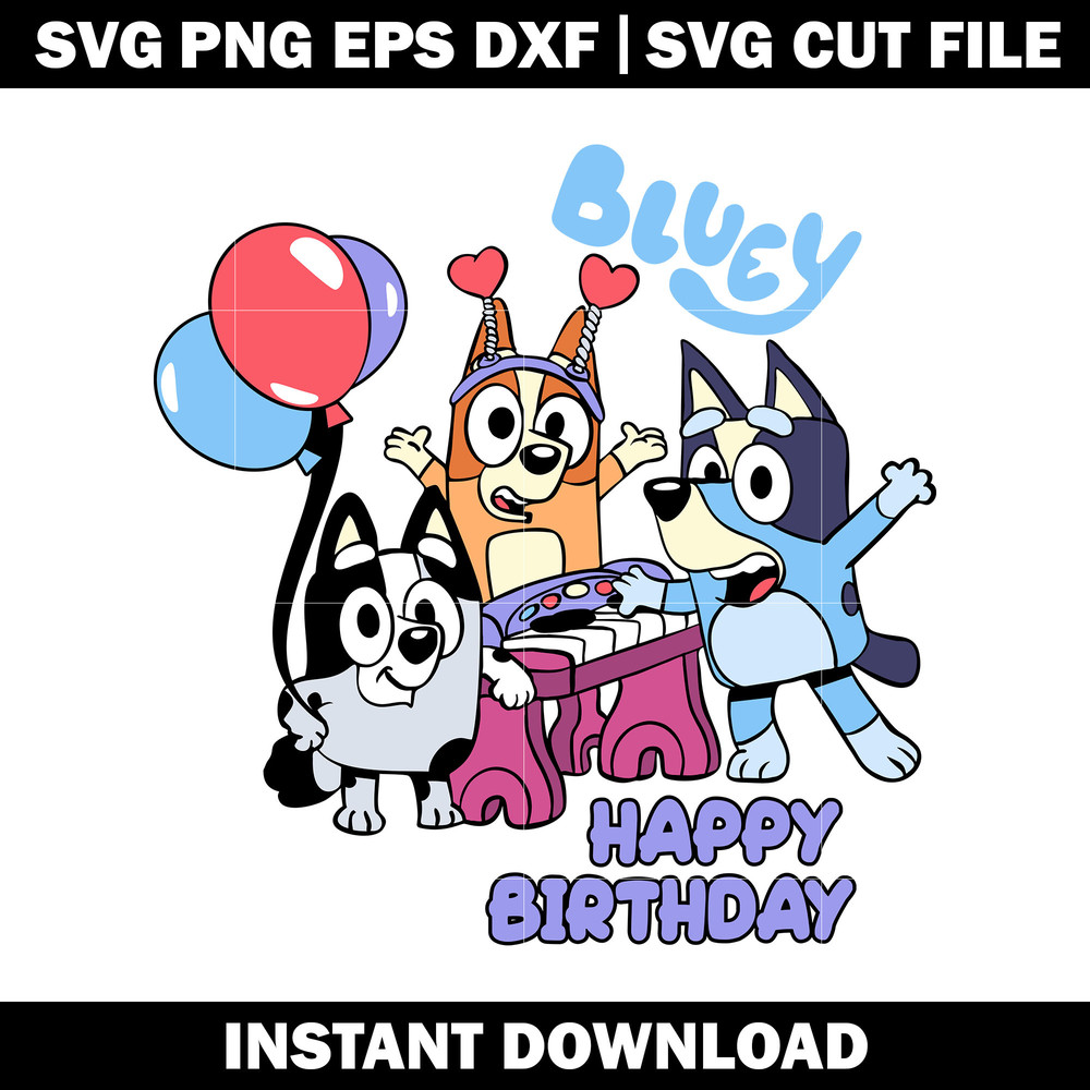 Bluey happy and fiends svg