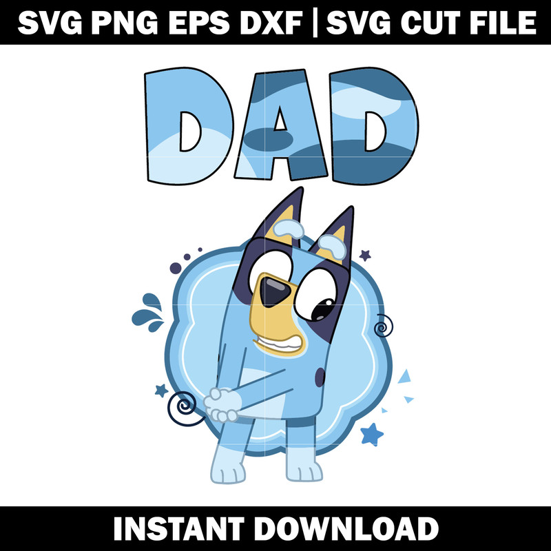 Bluey Dad cartoon design svg