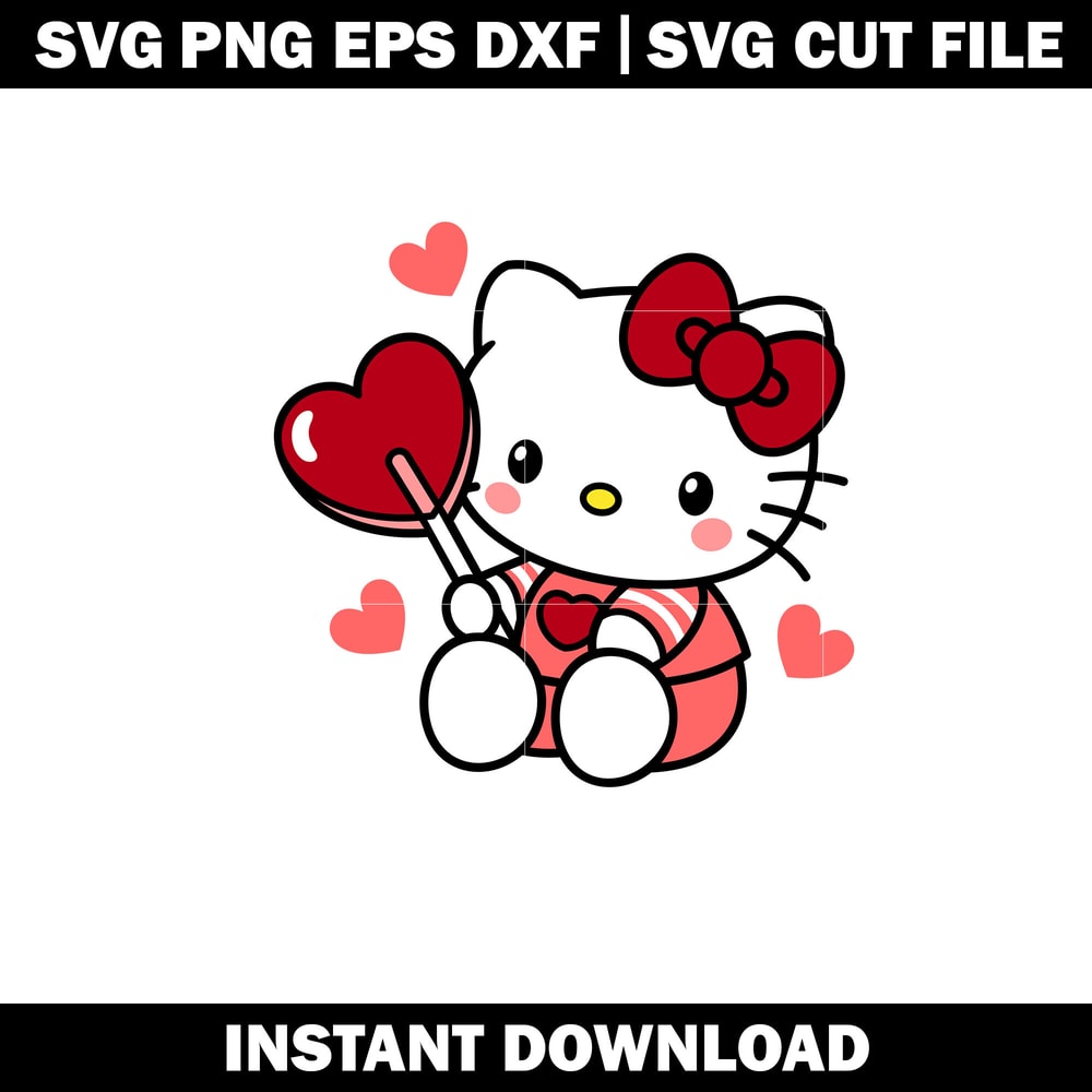 Hello Kitty red valentine svg
