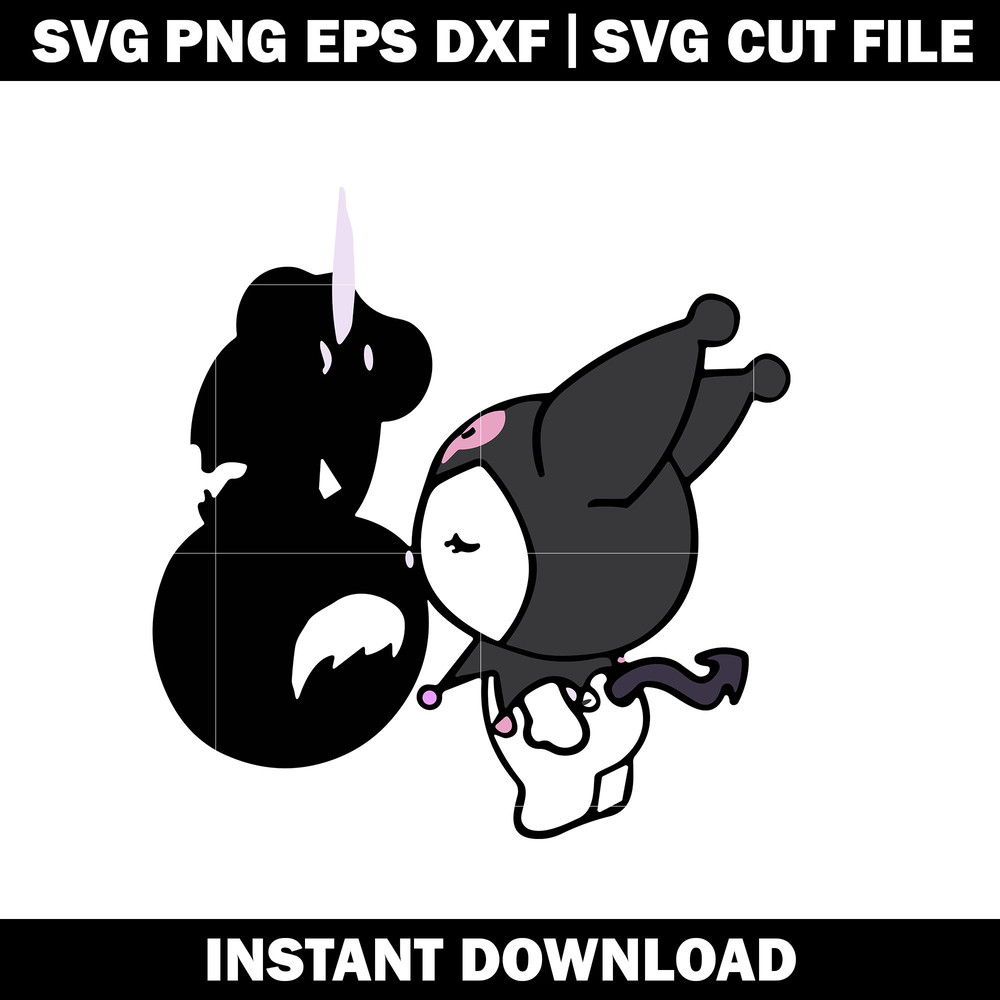 Kuromi x Spiderman black suit svg