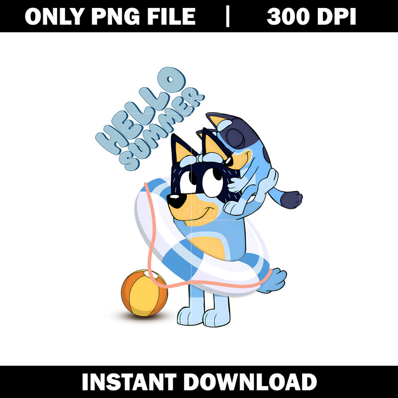 Bluey bandit summer dad cartoon png