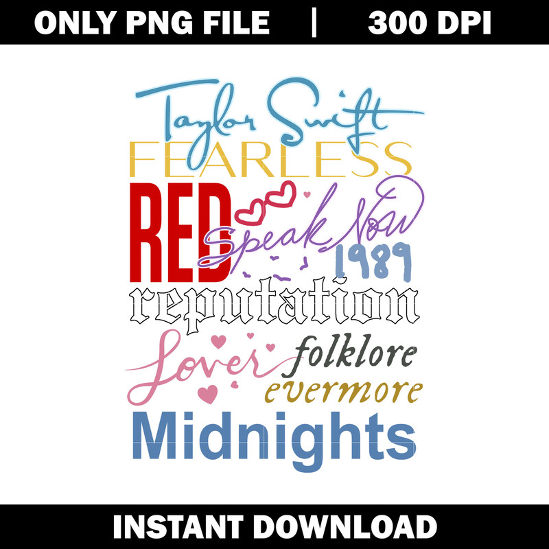 Taylor Swift Albums Taylor Eras Tour Png
