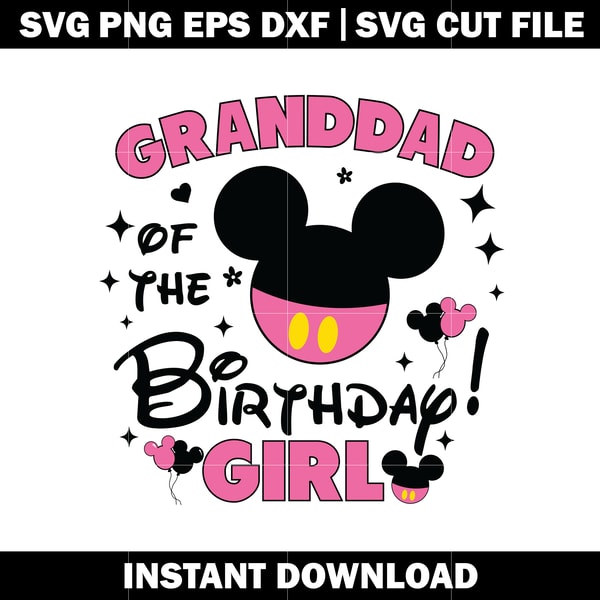 granddad birthday girl svg