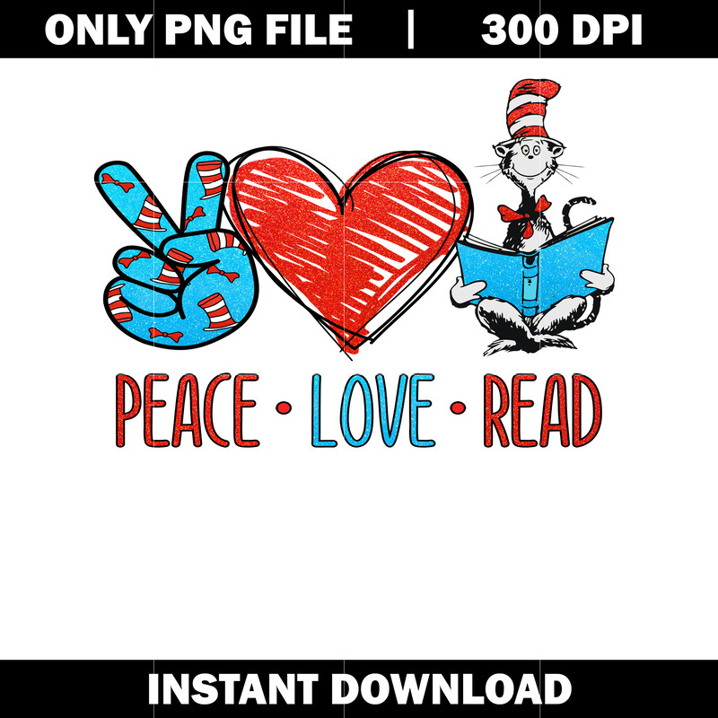 Quotes png, peace love read png