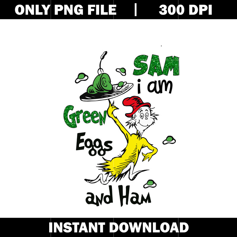 Dr Seuss sam i am green eggs ham png