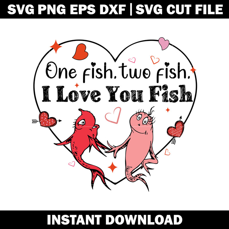 One fish two fish i love fish svg