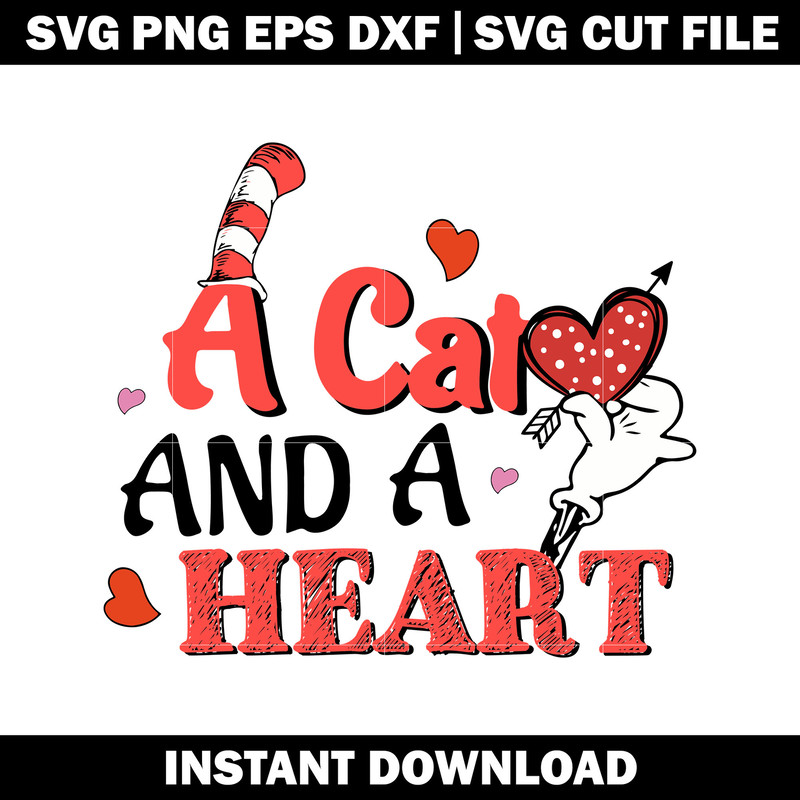 A cat and a heart svg