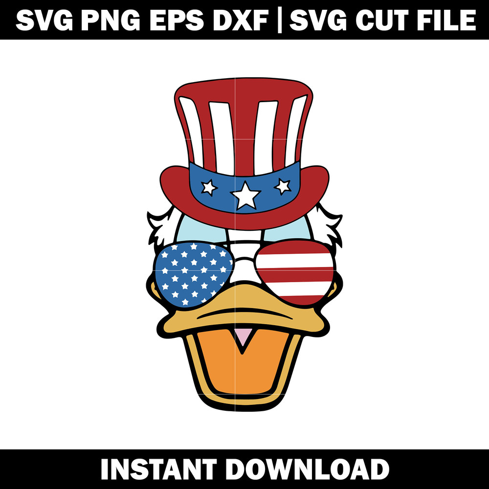 4th of July Donald Duck Svg