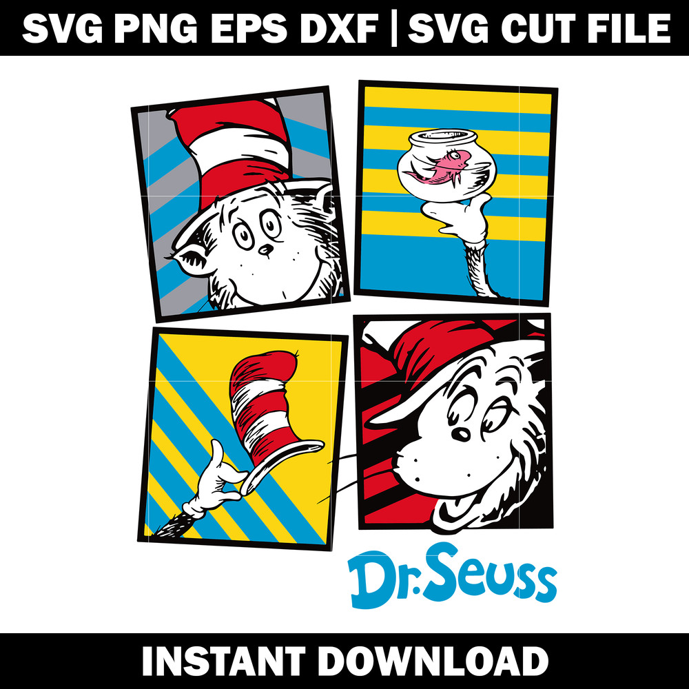 Dr Seuss and fish svg