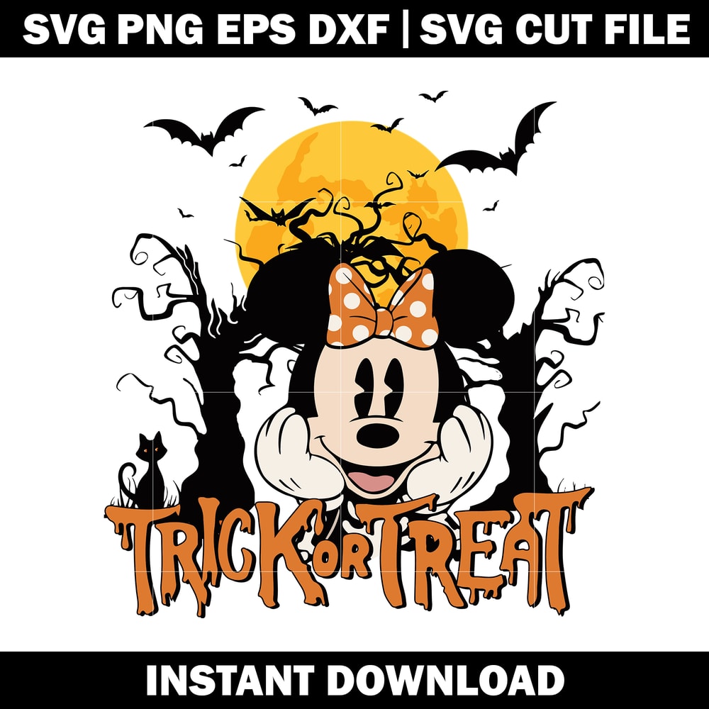 Trick or treat minne mouse svg