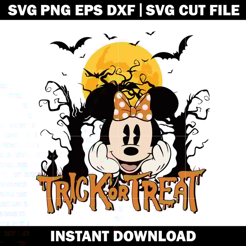 Trick or treat minne mouse svg