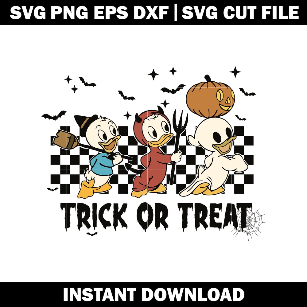 Trick or Treat Huey Dewey and Louie svg